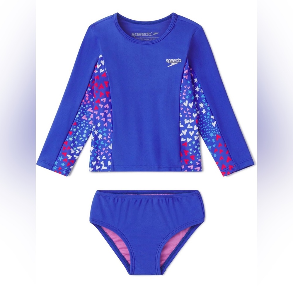 Speedo Kids' Blue and Purple Rashguard Set